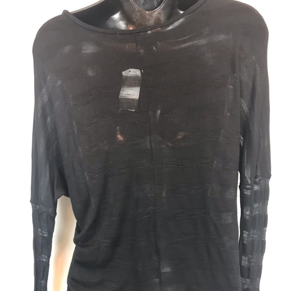 Chloe K Black Stripe Sheer Top - Picture 6 of 6